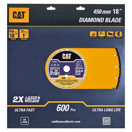 Caterpillar 600 Pro Universal Multi Material Laser Welded Diamond Blade18-In - 450mm DA33060U